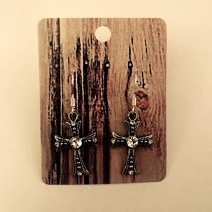 SOLD! Handmade Sterling Silver Cross Earrings